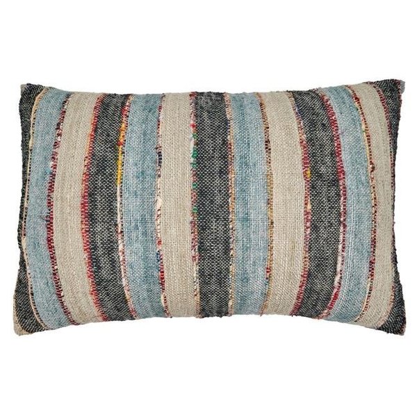 Saro Lifestyle SARO 2827.M1624BD 16 x 24 in. Oblong Down Filled Throw Pillow with Striped Design 2827.M1624BD